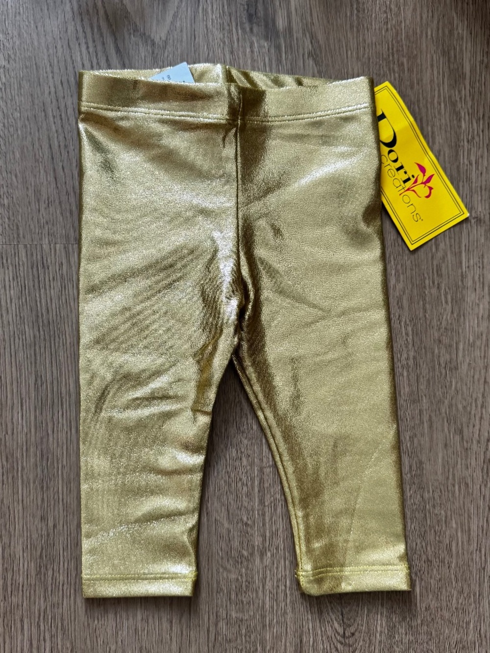 NWT Dori Creations Girls Gold Metallic Lamé Leggings Size 0-6